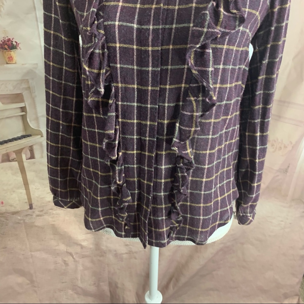 Madewell Plaid Ruffle-Front Top - Picture 9 of 13